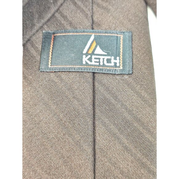 Vintage Ketch Brown Polyester Mens Tie Made In Dominican Republic - Picture 4 of 5
